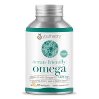 Thumbnail for Youtheory Ocean-Friendly Omega - Algae Omega 3 Supplement with EPA & DHA - Supports Brain & Eye Health* - Plant-Based - for Pescatarian & Vegan Diets - 60 Softgels (30-Day Supply)