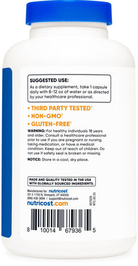 Thumbnail for Nutricost L-Theanine 200mg, 240 Capsules - Double Strength