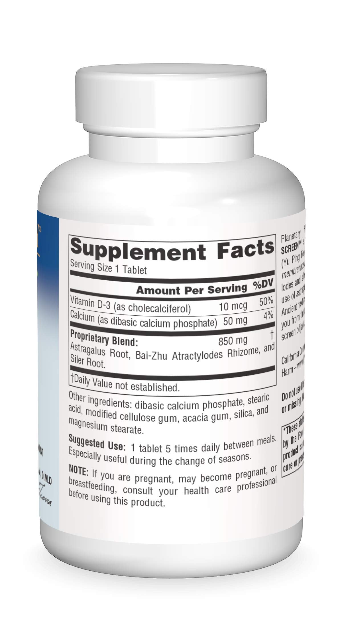 Planetary Herbals Astragalus Jade Screen 850mg, Supports Immune Defenses* - 100 Tablets