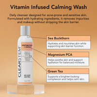Thumbnail for CLEARSTEM - GENTLECLEAN Vitamin C Infused Calming Wash - Facial Cleanser, Makeup Remover - Goldenseal + Green Tea - Facial Skin Care Products - Vegan, Gluten Free, Cruelty Free - 6 fl oz / 207ml
