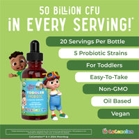 Thumbnail for MaryRuth Organics Cocomelon Toddler Probiotic Liquid Drops | Kids Probiotics for Ages 1-3 | 5 Probiotic Strains | 150 Billion CFU Per Serving | USDA Organic | Sugar Free | Gluten Free | 1 Fl Oz