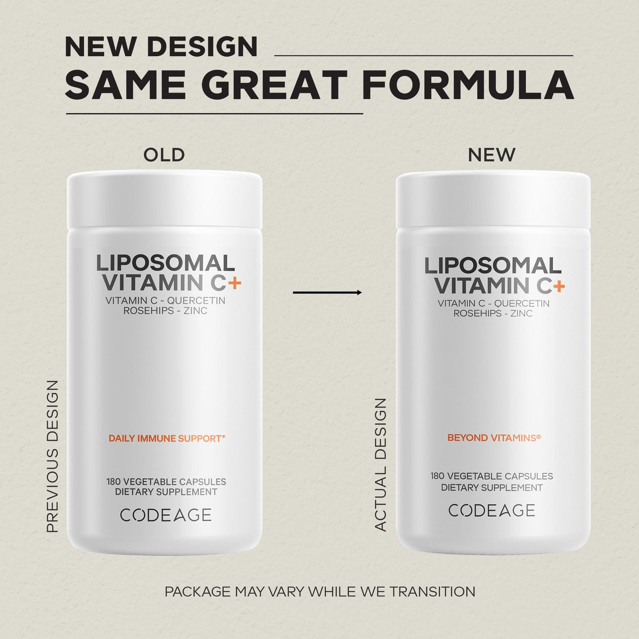 Codeage Liposomal Vitamin C 1500mg with Zinc, Elderberry, Citrus Bioflavonoids Grapefruit, Lemon, Orange Powder, Quercetin & Rose Hips Fruit – Vegan Supplement - Non-GMO, Vegan Pills, 180 Capsules