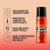 Thumbnail for Redken Spray Smooth Anti Frizz Hair Spray | Frizz Control and Heat Protection | Instant Smoother | With Citric Acid | Paraben, Sulfate & Silicone-Free| 2 Oz