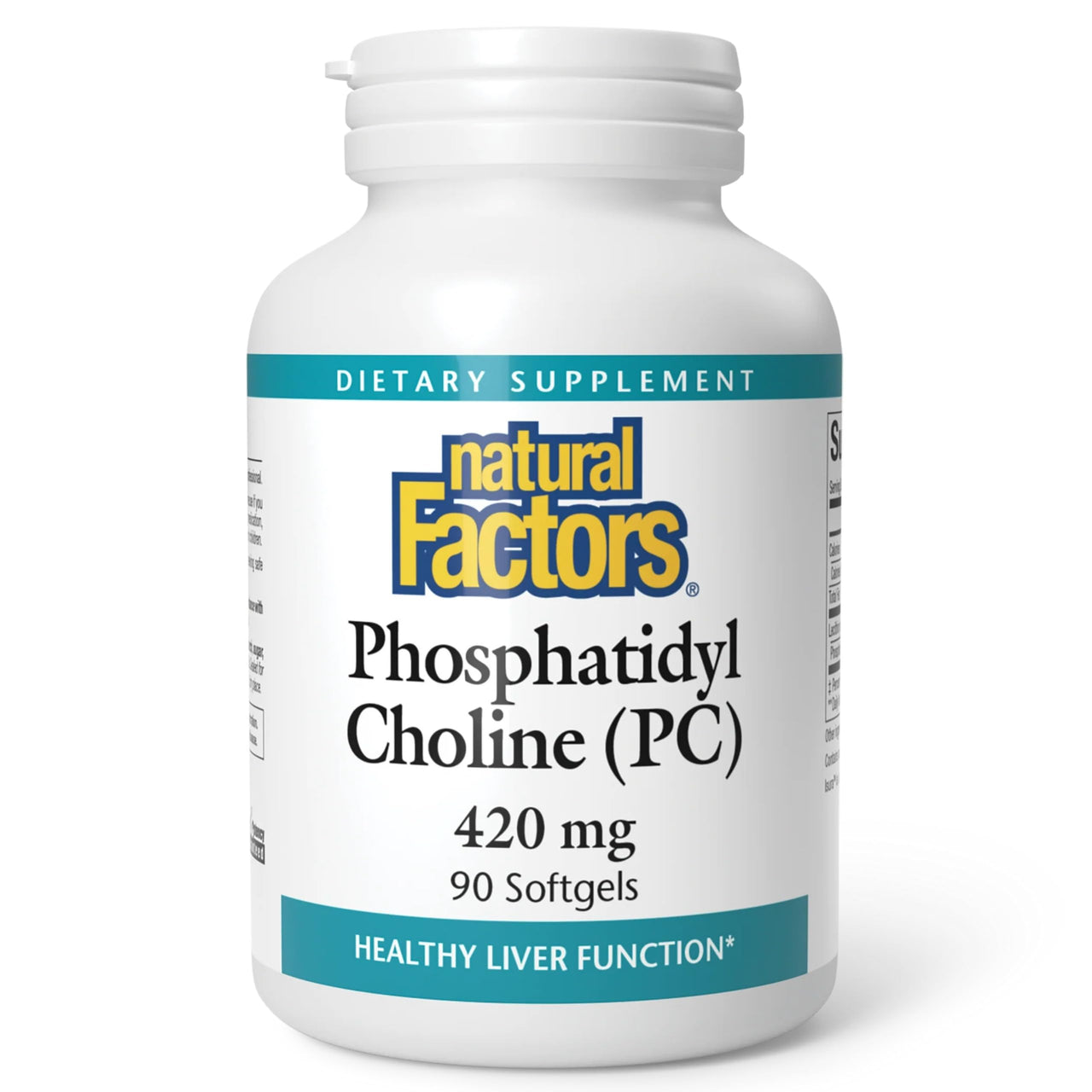 Natural Factors - Phosphatidyl Choline (PC) 420mg, Supports Healthy Liver Function, 90 Soft Gels