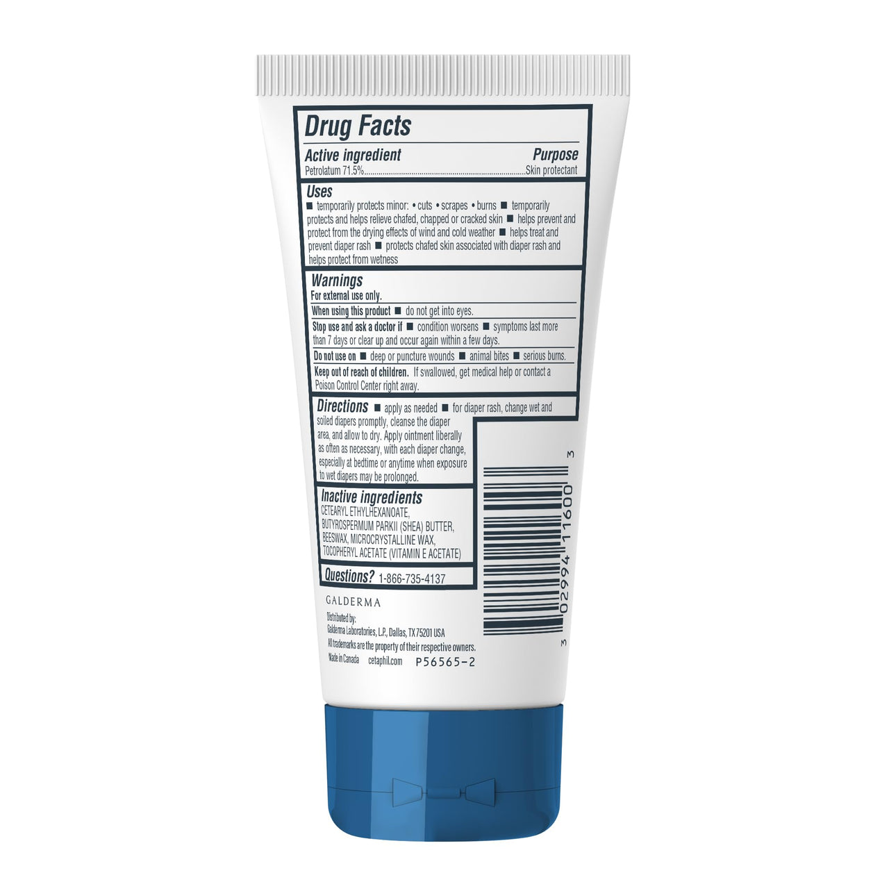 CETAPHIL Healing Ointment, 3 oz, For Dry, Chapped, Irritated Skin, Heals and Protects, Soothes Cracked Hands and Chapped Lips, Hypoallergenic, Fragrance Free