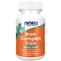 Thumbnail for NOW Foods Supplements, Iron Complex Caps, Non-Constipating*, Essential Mineral, 100 Veg Capsules