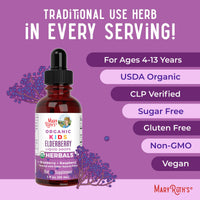 Thumbnail for MaryRuth Organics USDA Organic Elderberry Liquid Drops for Kids | Vegan Elderberry Extract Organic Glycerin | Immune Support Supplement | Overall Health | Formulated for Ages 4-13 | 1oz