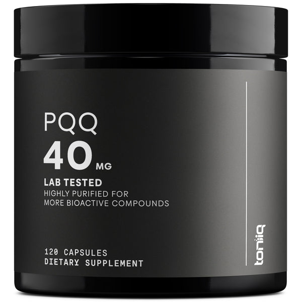Toniiq 99%+ 40mg Supplement - Ultra High Purity PQQ 40mg Concentrated Formula - PQQ 40 mg 120 Capsules - Pyrroloquinoline Quinone Supplement - 1 Capsule Serving - Vegetarian Capsules