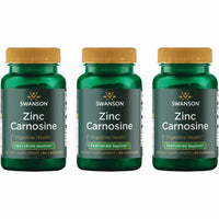 Thumbnail for Swanson Zinc Carnosine (PepZin GI) - Natural Supplement Promoting Gastric Health & Digestive Support - Supports Microbial Balance in the Stomach - (60 Capsules) 3 Pack