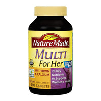 Thumbnail for Nature Made, Multi Vitamins for Her with Iron and Calcium and 23 Key Nutrients to Support Women's Health (300 Tablets)