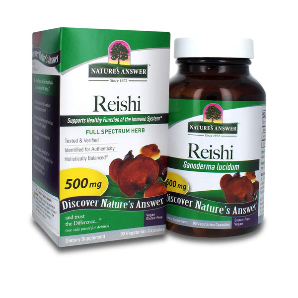 Nature's Answer Reishi Mushroom Mycelia Vegetarian Capsules, 90-Count | Immune Support | Promotes Cardiovascular Health | Liver Support