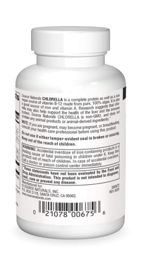 Thumbnail for Source Naturals Chlorella 500 mg Green Superfood, Plant-Based B12-100 Tablets
