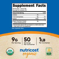 Thumbnail for Nutricost Organic Goji Berry Powder (1lb) - USDA Certified Organic, Gluten Free, Non-GMO, Vegetarian