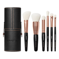 Thumbnail for Morphe Rose Away Makeup Brushes - 6 Piece Make Up Brush Set of Eye and Face Brushes - Made with Synthetic Bristles and Includes Makeup Brush Case (6 Count)