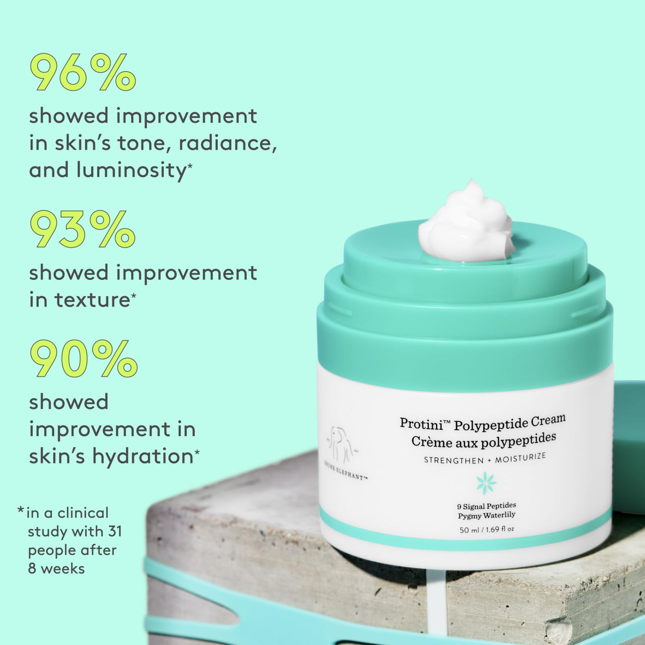 Drunk Elephant Protini Polypeptide Cream - 50 ml/1.69 fl oz - Firming Moisturizer - Clean Clinical Skincare - Cruelty-Free - Dermatologist-Tested - Includes B-Goldi Deluxe Sample (3 ml/ .10 fl oz)
