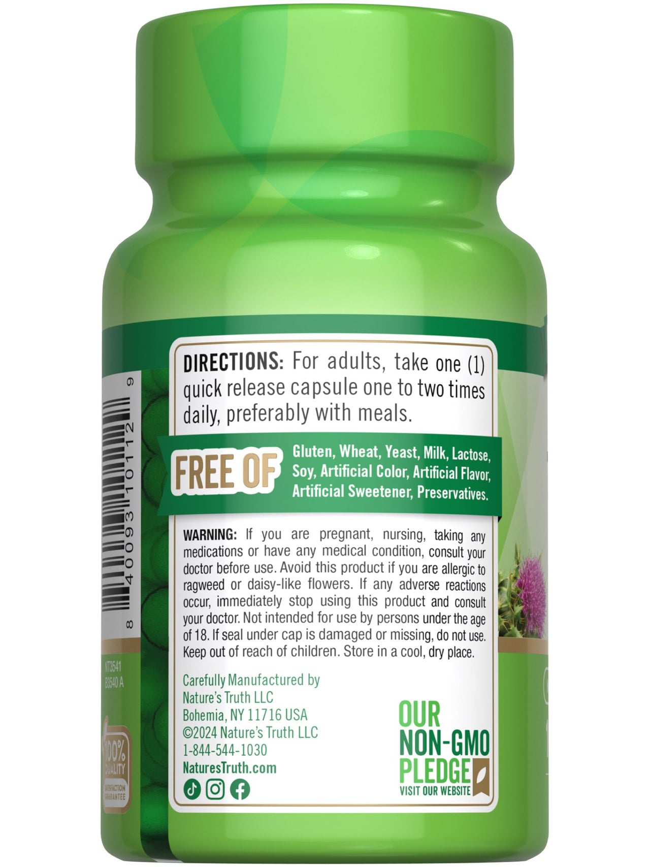 Nature's Truth Milk Thistle Seed Extract | Herbal Supplement | 100 Capsules | Non-GMO & Gluten Free