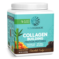 Thumbnail for Sunwarrior Vegan Collagen Building Powder Protein Peptide with Biotin Vitamin C Hyaluronic Acid for Hair Skin Nail Dairy Free Gluten Free | Chocolate