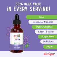 Thumbnail for MaryRuth's Iron Supplement for Toddlers | Liquid Iron Supplement for Children Ages 1-3 | Iron Supplement for Iron Deficiency | Ferrochel | Sugar Free | Vegan | Non-GMO | Gluten Free | 2 Fl Oz