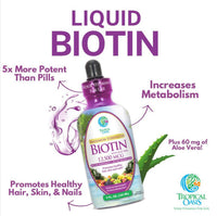Thumbnail for Maximum Strength Liquid Biotin Drops w/ 12,500 MCG – Best Vitamins for Fast Hair Growth, Reduced Hair Loss, Healthy Skin & Strong Nails -5X More Potent Than Pills– Max Absorption, Vegan– 4oz, 30 Serv