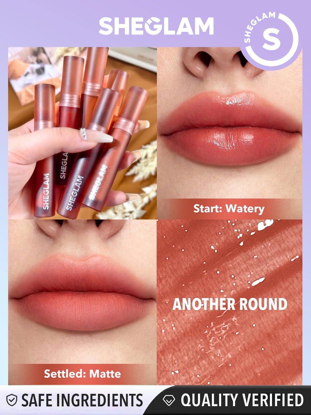 SHEGLAM Soft Haze Lip Blur Waterproof Liquid Lipstick Matte Transfer-Proof Lip Tint Lasting Super Stay Lip Stain-Another Round