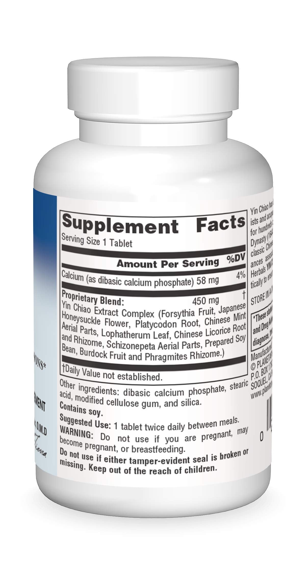Planetary Herbals Yin Chiao Classic Tablets, 450 mg, 30 Count
