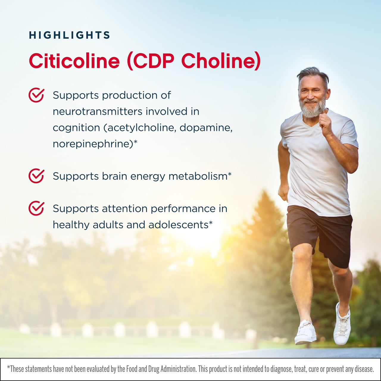 Jarrow Formulas Citicoline (CDP Choline) 250 mg - 60 Capsules, Pack of 2 - Supports Brain Health & Attention Performance - Up to 120 Total Servings