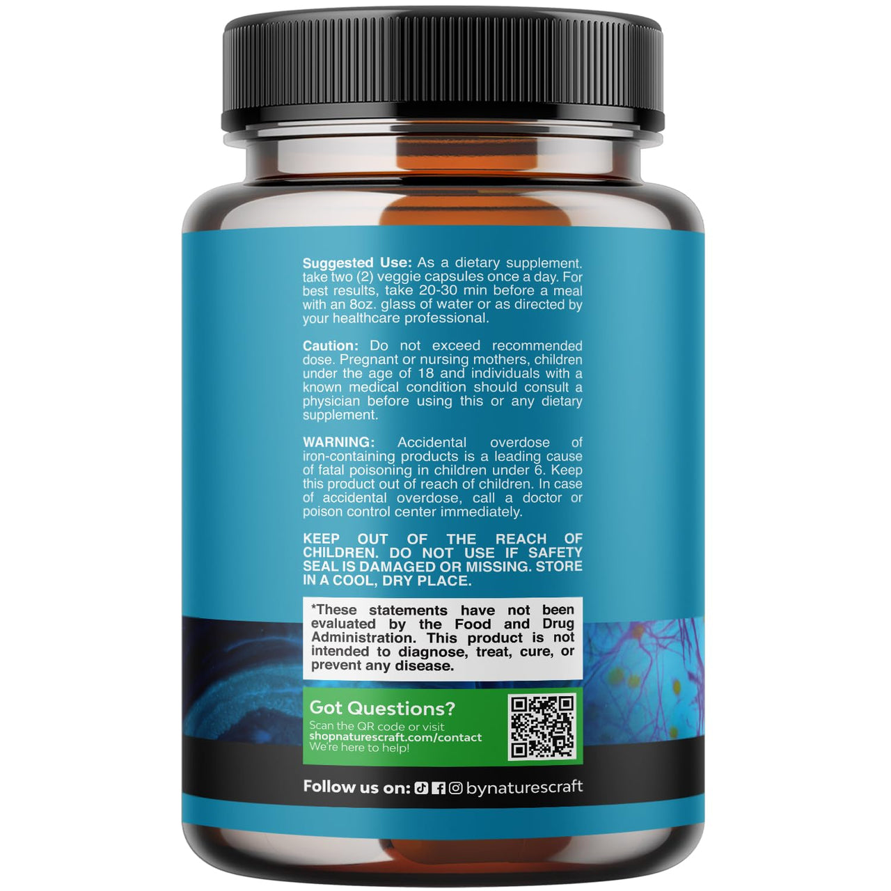 Nootropic Brain Supplement for Memory and Focus Support - Vitamins for Mental Support & Clarity with Bacopa Monnieri, VIT A, B6, Riboflavin, Niacin, Thiamin & Folate - Cognitive Complex - 90 Count