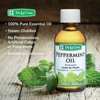 Thumbnail for De La Cruz Pure Peppermint Essential Oil, Steam-Distilled, Bottled in USA (2 Ounces)