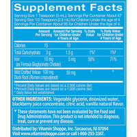 Thumbnail for The Vitamin Shoppe Liquid Iron - Easy Absorption BlackBerry Vanilla | Non-Constipating Energy | 16 oz | Gentle Formula