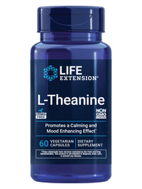 Thumbnail for Life Extension L-Theanine, Amino Acid theanine, Calm, Relaxation, Mood, Gluten-Free, Non-GMO, Vegetarian, 200 mg, 60 Capsules