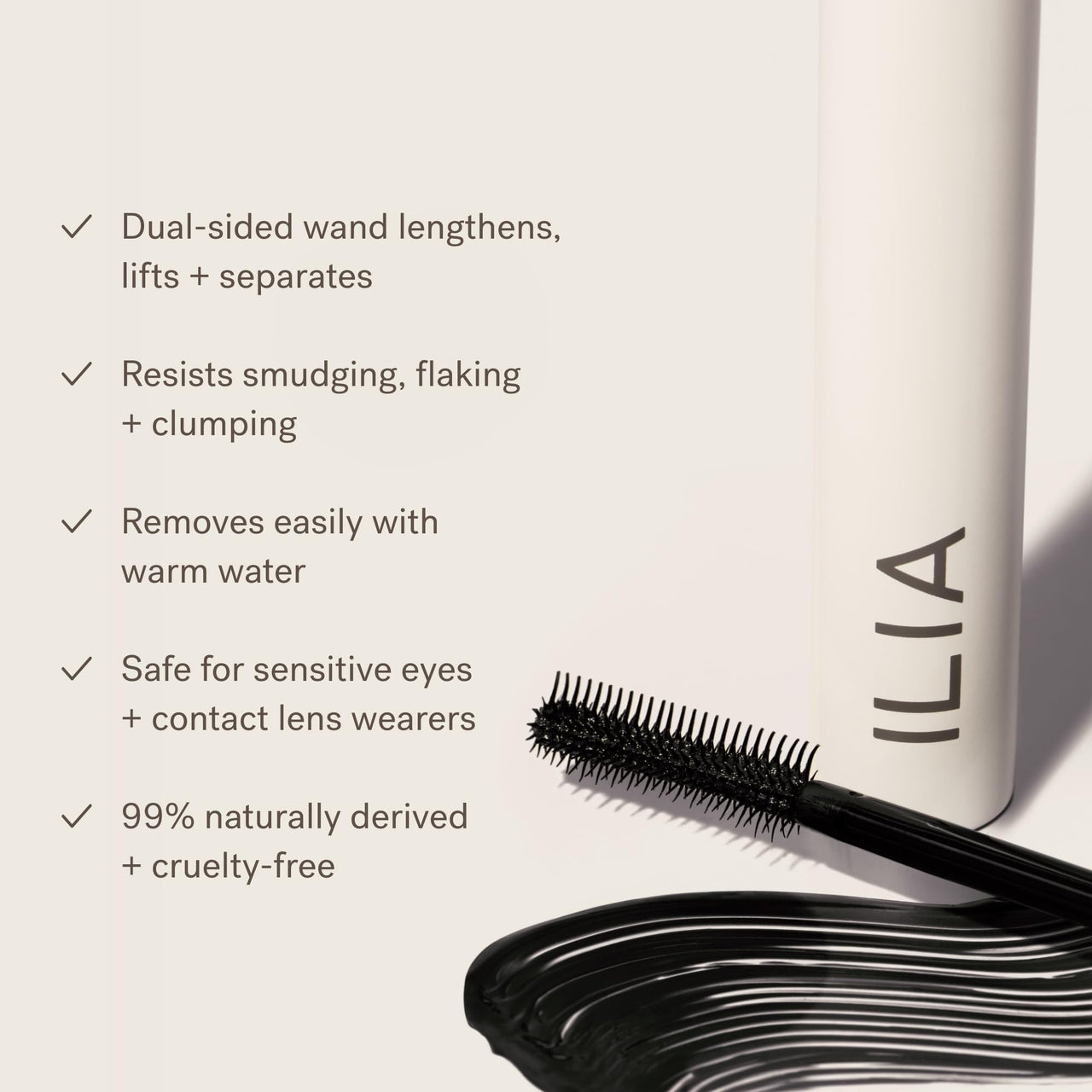 ILIA - Limitless Lash Mascara | Non-Toxic, Cruelty-Free, Lightweight & Nourishing, Flake + Smudge-Resistant, Black Mascara, Ophthalmologist-Tested, Safe For Sensitive Eyes