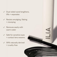 Thumbnail for ILIA - Limitless Lash Mascara | Non-Toxic, Cruelty-Free, Lightweight & Nourishing, Flake + Smudge-Resistant, Black Mascara, Ophthalmologist-Tested, Safe For Sensitive Eyes