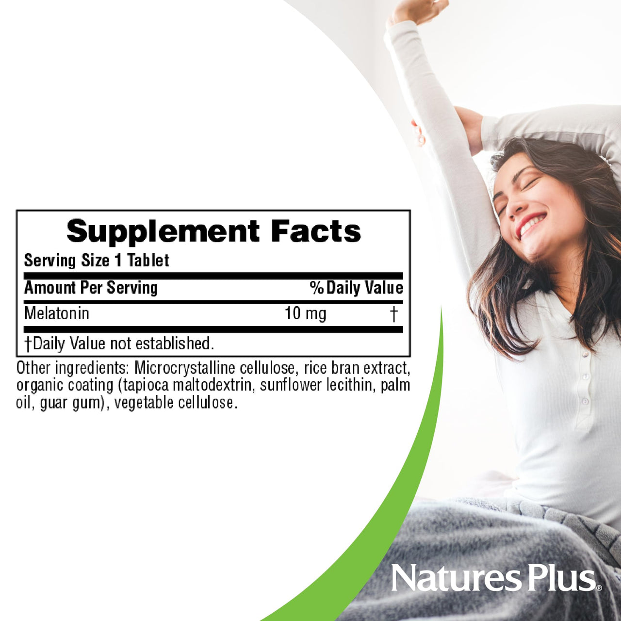 NaturesPlus Melatonin 10 mg - 90 Fast-Acting Tablets - Vegan, Gluten Free - 90 Servings