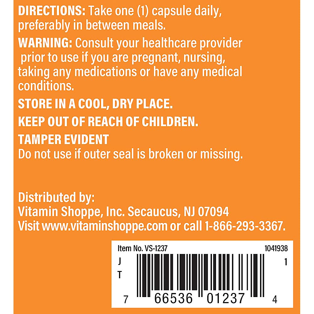 The Vitamin Shoppe Taurine 500mg with B6 - Cardiovascular & Antioxidant Support | Free-Form Amino Acid | 100 Capsules | Cellular Health