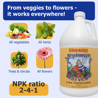 Thumbnail for Neptune's Harvest Fish Fertilizer (2-4-1) - 1 Gallon Bottle - Organic Liquid Plant Fertilizer - Fish Hydrolysate for Vegetables, Flowers, Fruit, Trees, Grass - Indoor and Outdoor Plant Food