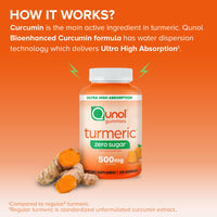 Thumbnail for Qunol Zero Sugar Turmeric Gummies, Gummy with 500mg Turmeric Curcumin, Joint Support Supplement, Ultra High Absorption Tumeric Curcumin, Vegetarian, Gluten Free, 120 Count