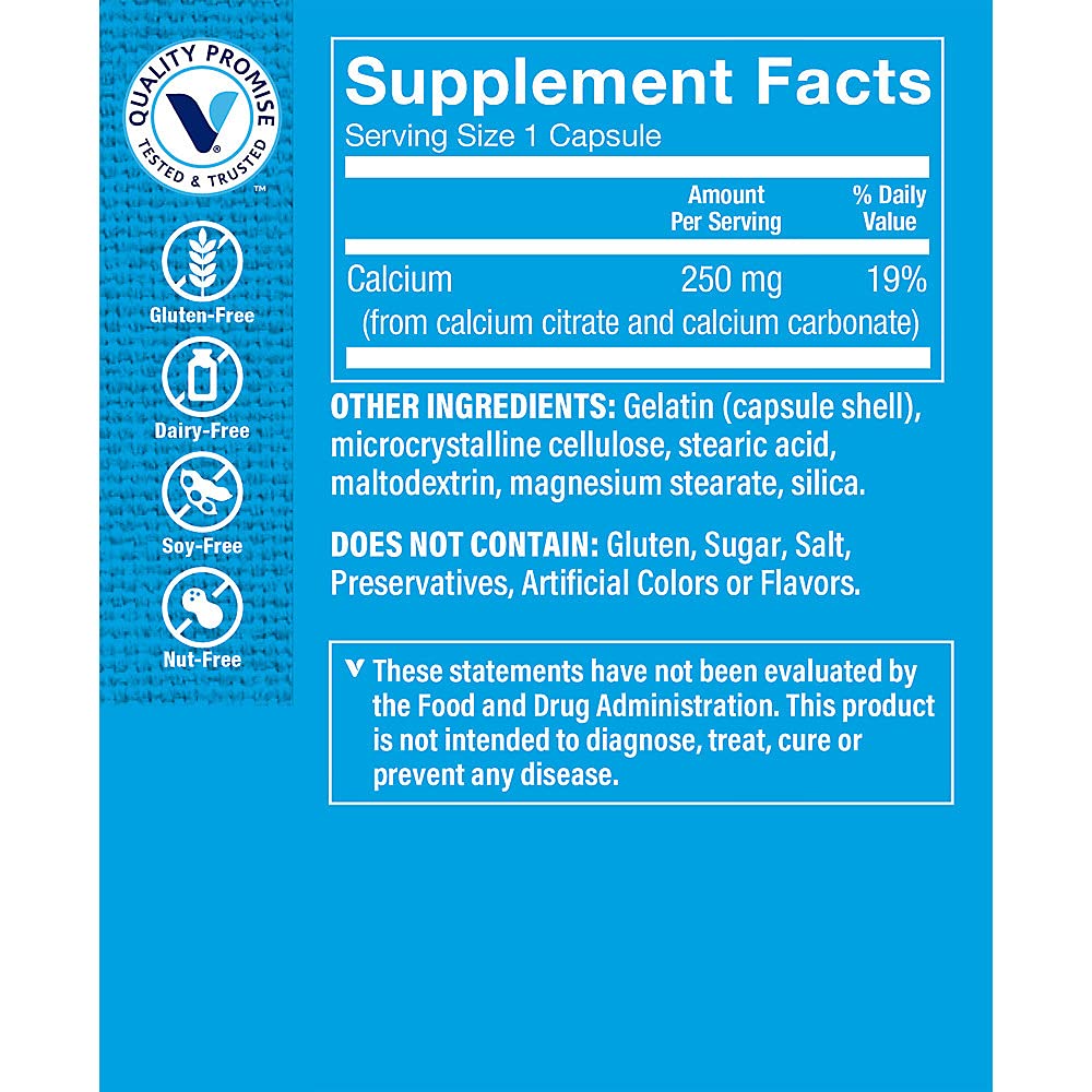 The Vitamin Shoppe Calcium Citrate 300mg Capsules, 300 Count - Bone Strength Supplement