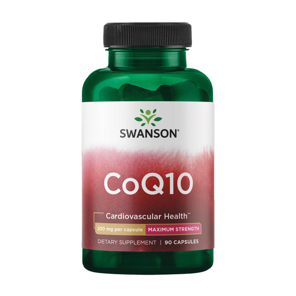 Swanson CoQ10 Cardiovascular Brain Energy and Heart Health Antioxidant Support Supplement 200 mg 90 Capsules