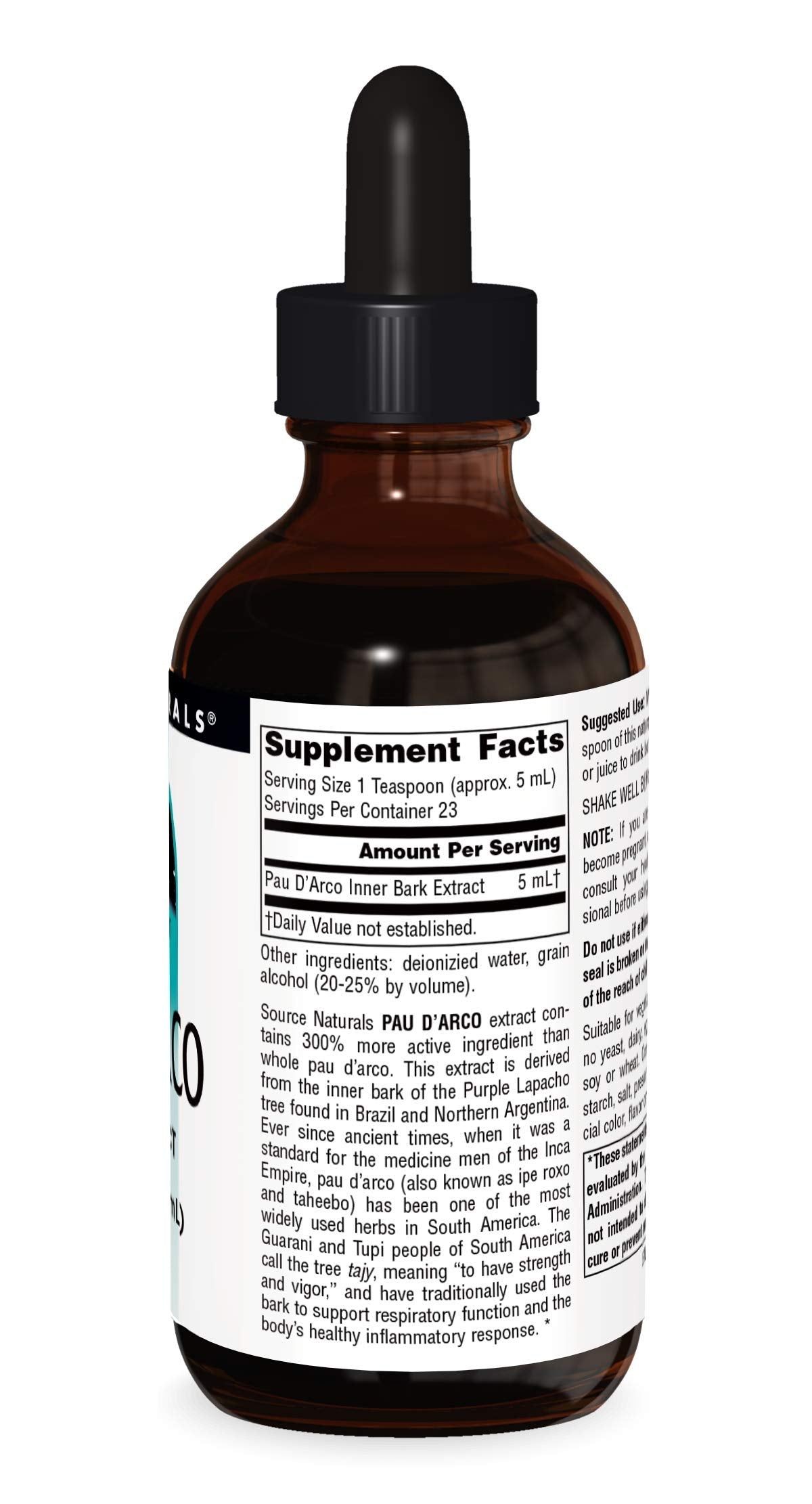 Source Naturals PAU D'Arco Liquid Extract, Support Resriotory Function and the Body's Healthy Inflammatory Response* | Dietary Supplement |1 Bottle | 4 Fluid oz.