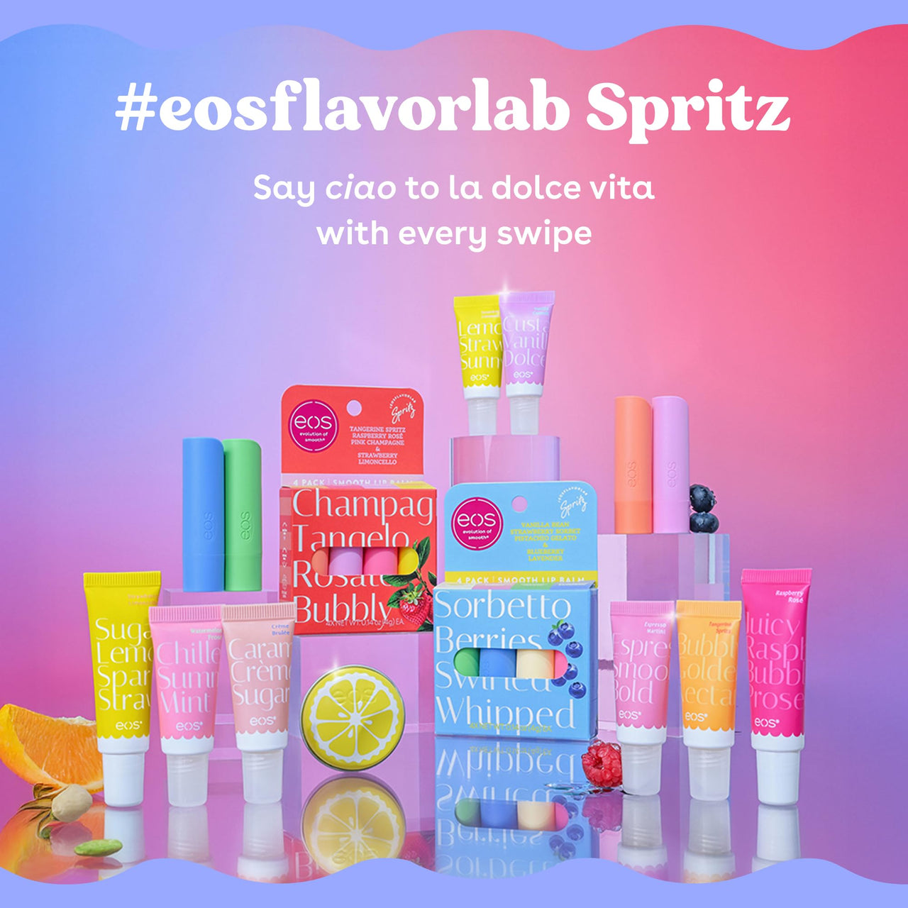 eos Limited Edition 24H Moisture Mini Super Balm, Dolce Vita - Hydrating, Moisturizing Lip Treatment, For Dry Lips, Travel Size, Shea Butter, Cruelty-Free, 0.169 fl oz, 3-Pack