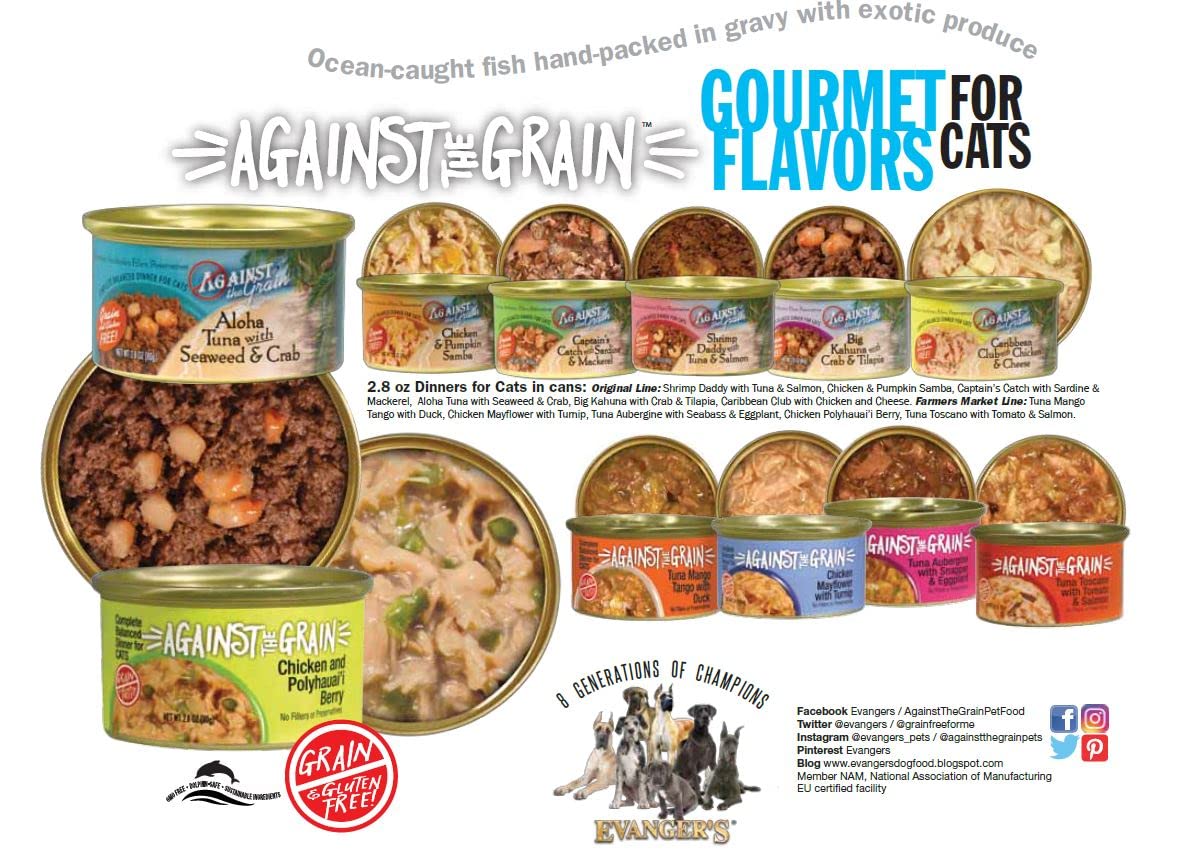 Against The Grain Shrimp Daddy with Tuna & Salmon Dinner for Cats - 24, 2.8 oz Cans
