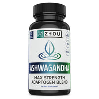 Thumbnail for Zhou Nutrition Ashwagandha Capsules, Mood Enhancer, Energy Boost, Blend of Rhodiola, Holy Basil, Cordyceps, Reishi & Ashwagandha Supplement, 30 Servings, 60 Capsules