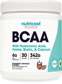 Thumbnail for Nutricost BCAA for Women (Strawberry Lemonade, 30 Servings) - Formulated Specifically for Women - Non-GMO and Gluten-Free