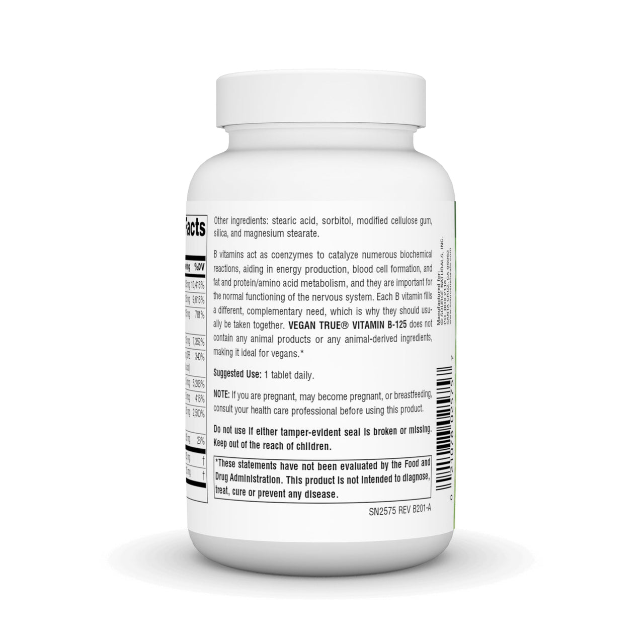Source Naturals Vegan True B-125, Supports Energy Production*, 125 mg - 60 Tablets