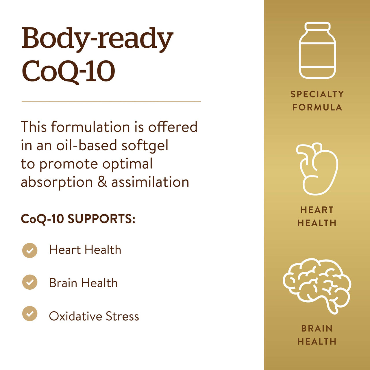 Solgar Megasorb CoQ-10 400 mg, 60 Softgels - Supports Brain Function - Coenzyme Q10 Supplement - Enhanced Absorption - Gluten Free, Dairy Free - 60 Servings