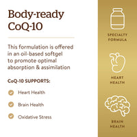 Thumbnail for Solgar Megasorb CoQ-10 100 mg, 90 Softgels - Supports Healthy Aging - Coenzyme Q10 Supplement - Enhanced Absorption - Non-GMO, Gluten Free, Dairy Free - 90 Servings