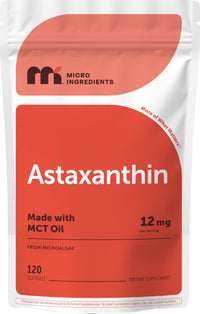Thumbnail for Micro Ingredients Astaxanthin 12mg with MCT Oil, 120 Softgels, 4 Month Supply | Premium Astaxanthin Antioxidant Supplements* | Fresh Microalgae Source | Triple Strength, Non-GMO, Gluten Free, No Soy