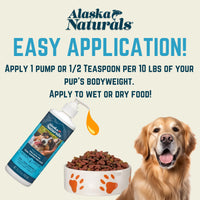 Thumbnail for Alaska Naturals Wild Alaskan Fish Oil Supplement for Dogs Skin and Coat with EPA DHA Omega 3 Fatty Acids Sustainable Liquid Food Topper 15.5 oz. Pump