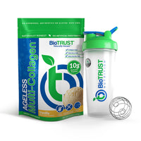 Thumbnail for BioTrust Ageless Multi Collagen 5-in-1 Protein Powder (Vanilla) BlenderBottle Bundle