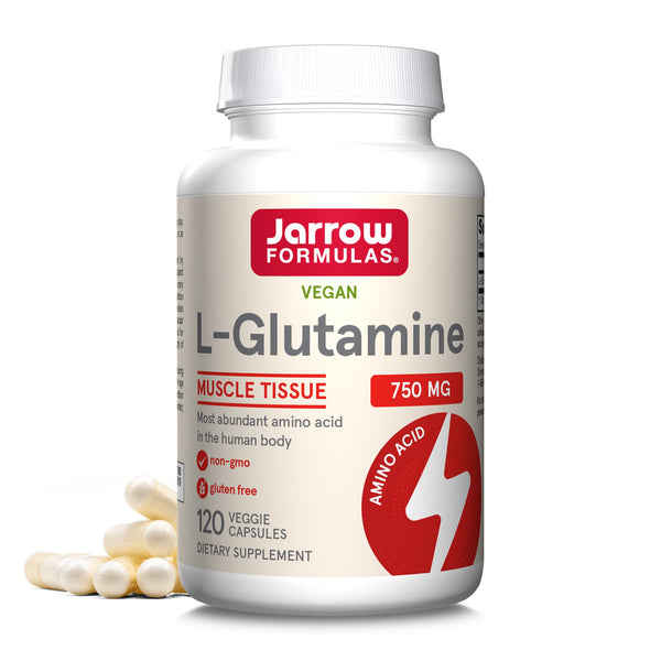 Jarrow Formulas® L-Glutamine 750 mg, Dietary Supplement, Immune and Muscle Support, 120 Veggie Capsules, Up to 120 Day Supply